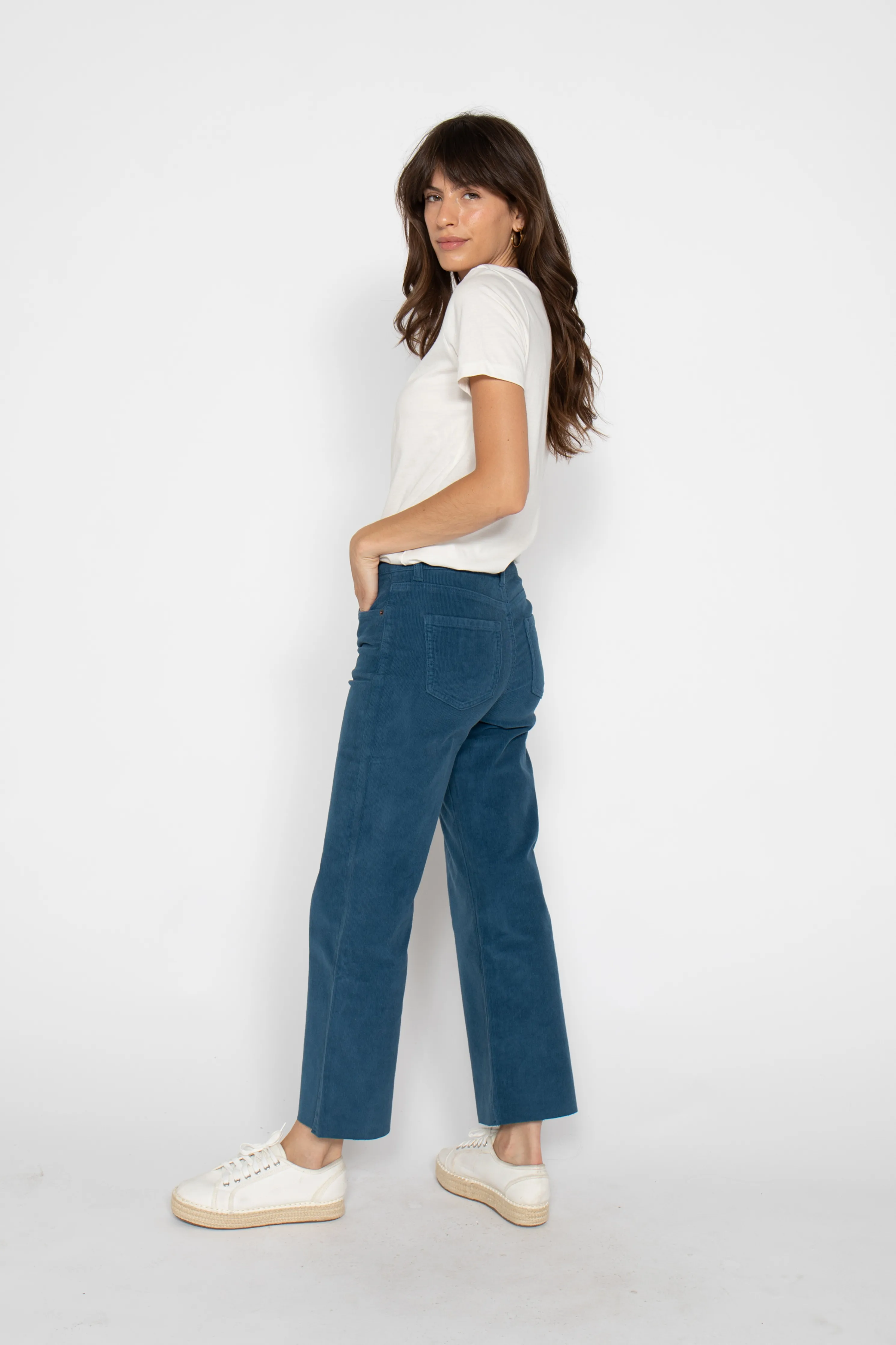 Aberdeen High Rise Corduroy Majolica Blue