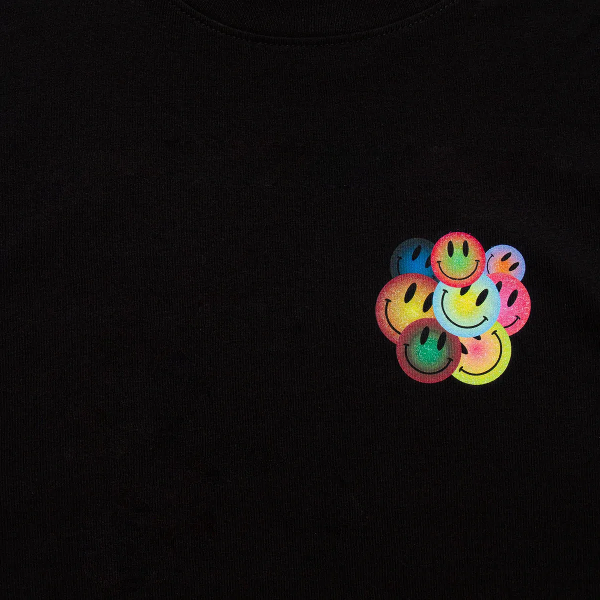 All The Smileys Back Print - Sweatshirt - Black