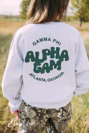 Alpha Gam Funky Letters Sweatshirt