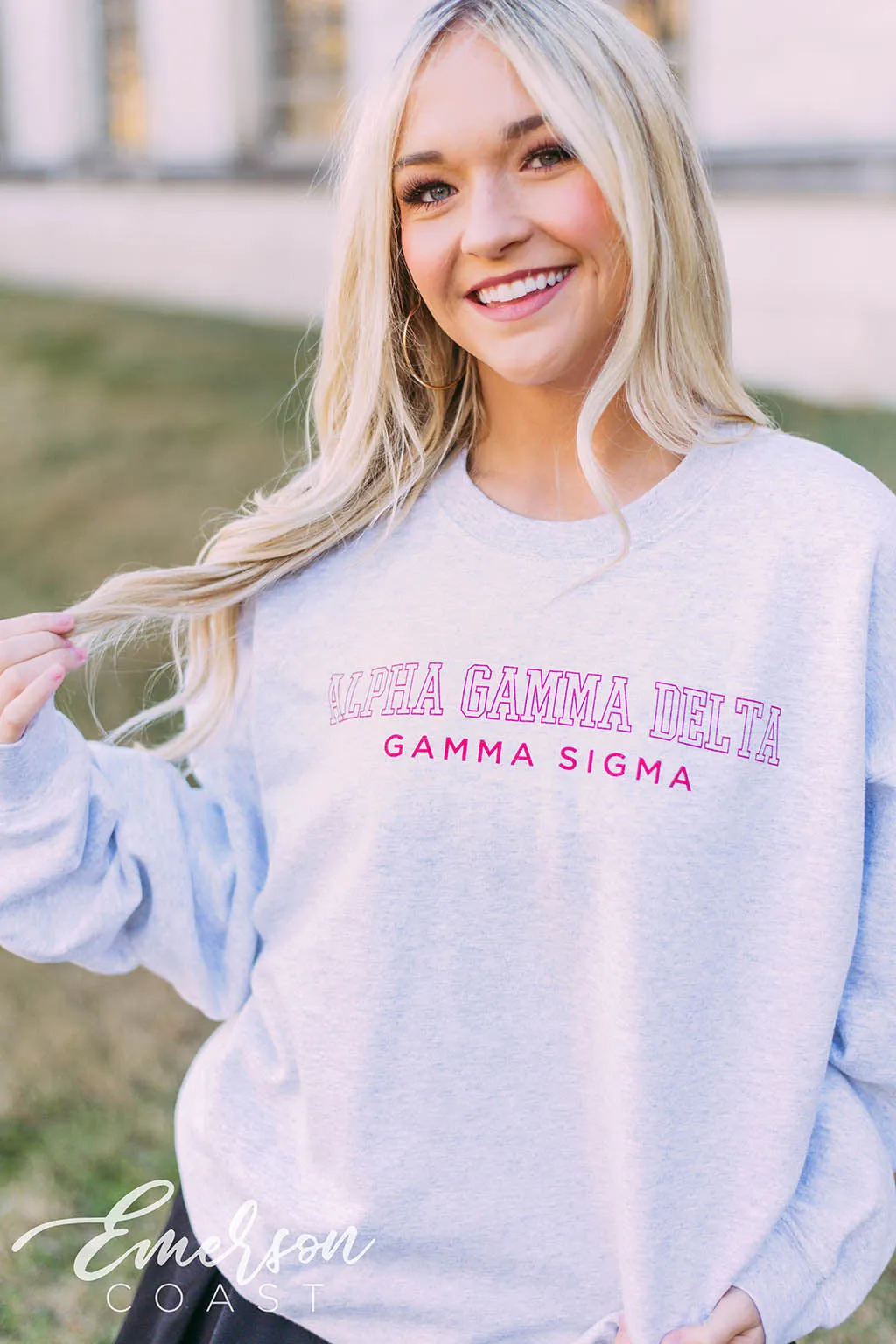 Alpha Gamma Delta Ash Gray Sweatshirt