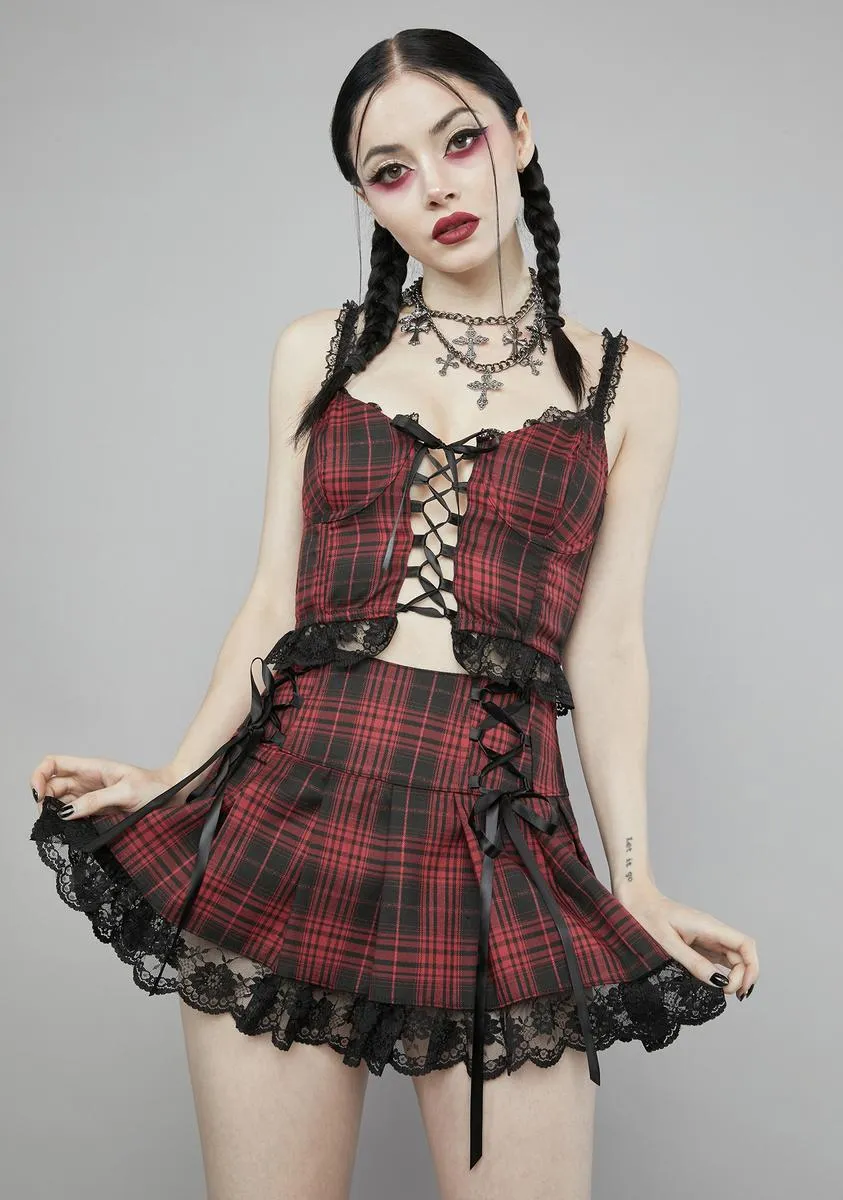 Devious Charm School Dropout Plaid Skirt