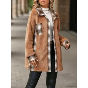 Elevate Your Wardrobe with the Plaid Contrast Dropped Shoulder Coat