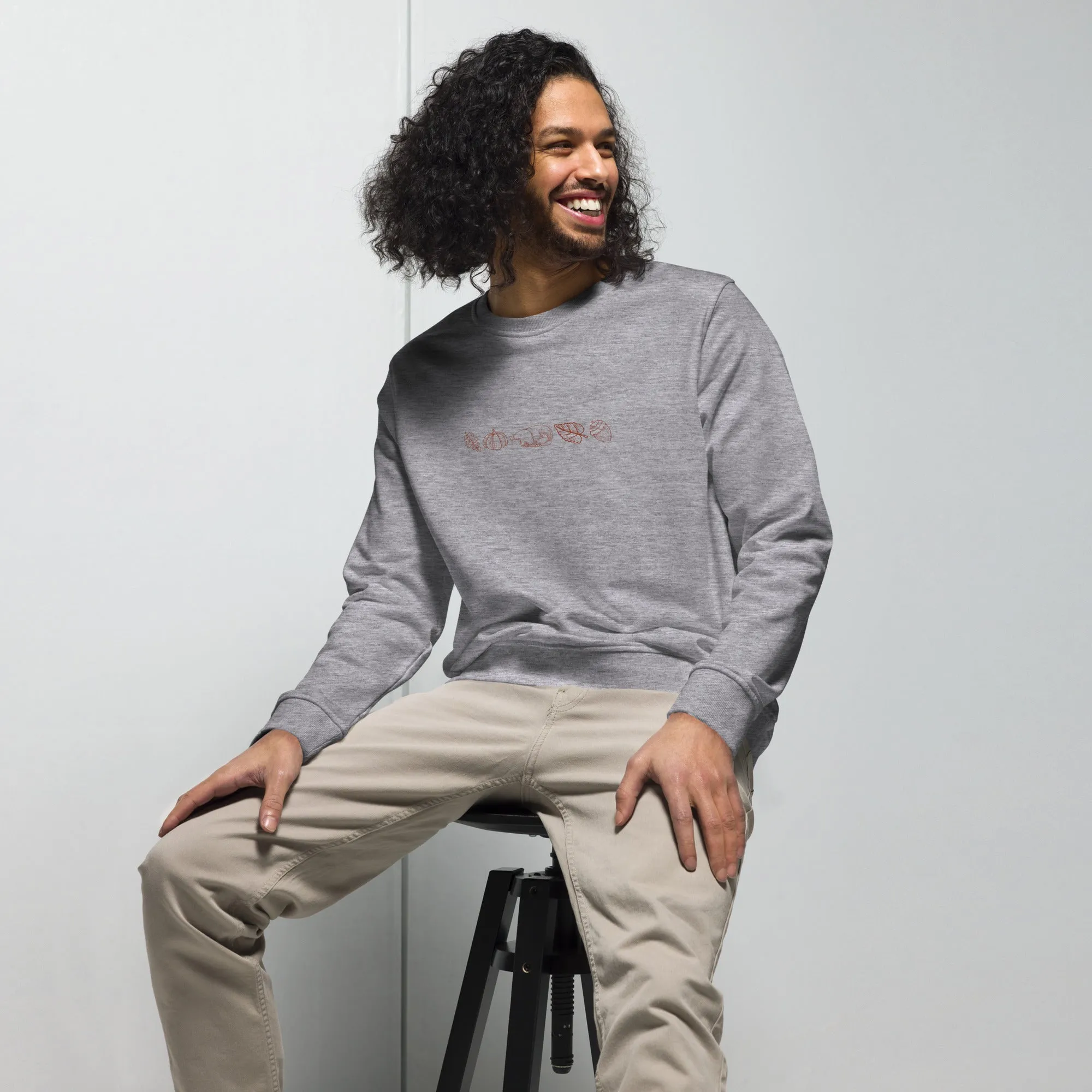 Fall Turkey Thanksgiving Graphic Men Organic Sweatshirt