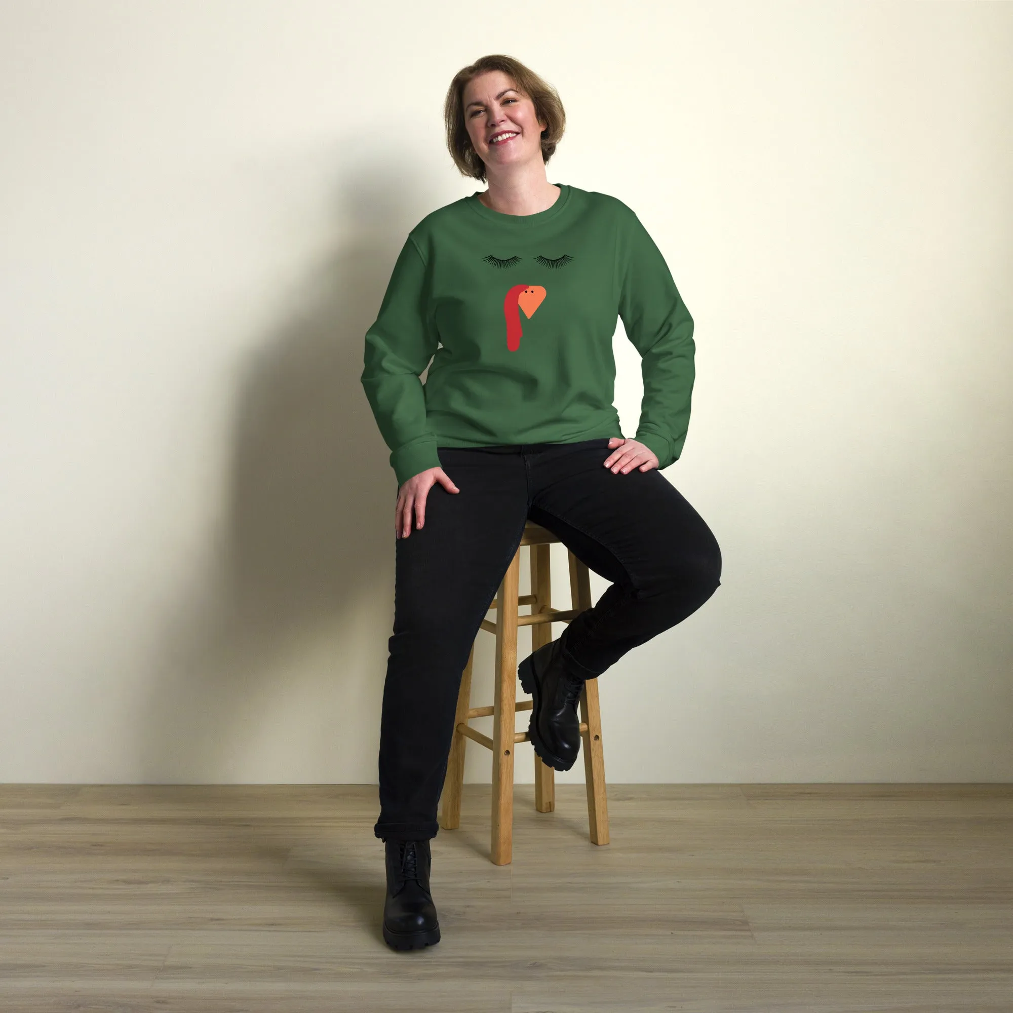 Female Turkey Graphic Women Organic Sweatshirt