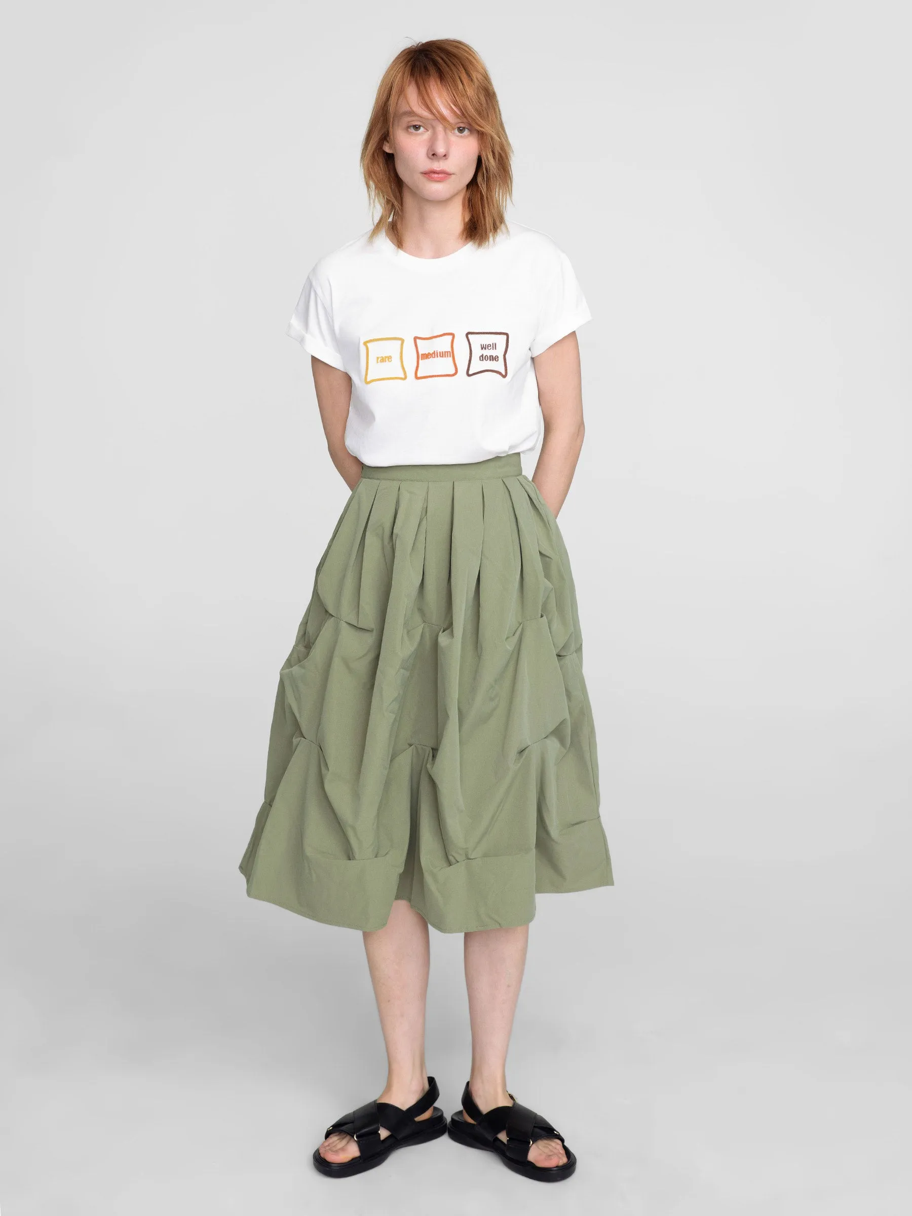 Gathered A-line Round Skirt
