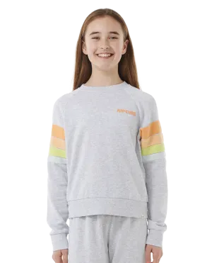 Girls High Tide Surf Sweatshirt in Light Grey Heather