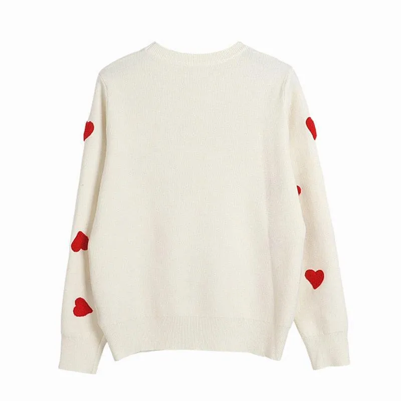 Kawaii Embroidery Heart Sweater - Wear Your Heart on Your Sleeve 💖🧥