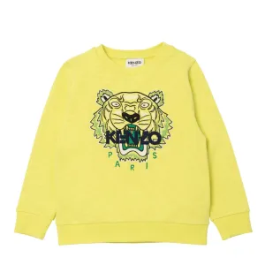 Kenzo Kids Lime Tiger Logo Sweatshirt