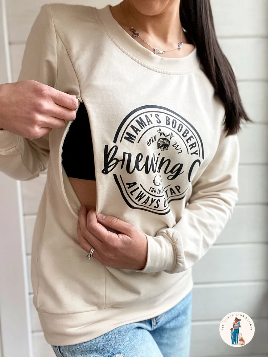 Mama Boobery Brewing Co. Crewneck Sweatshirt