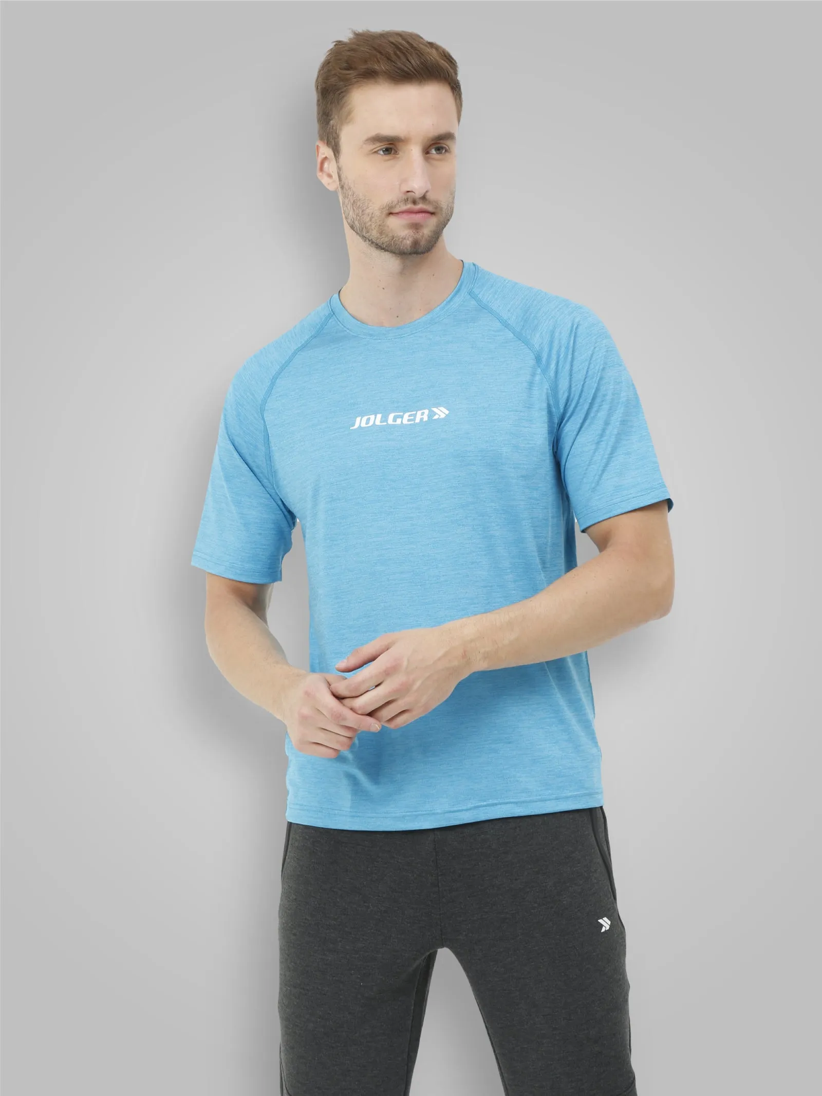 Men's Super Stretchable Raglan Sleeves Gym T-shirt