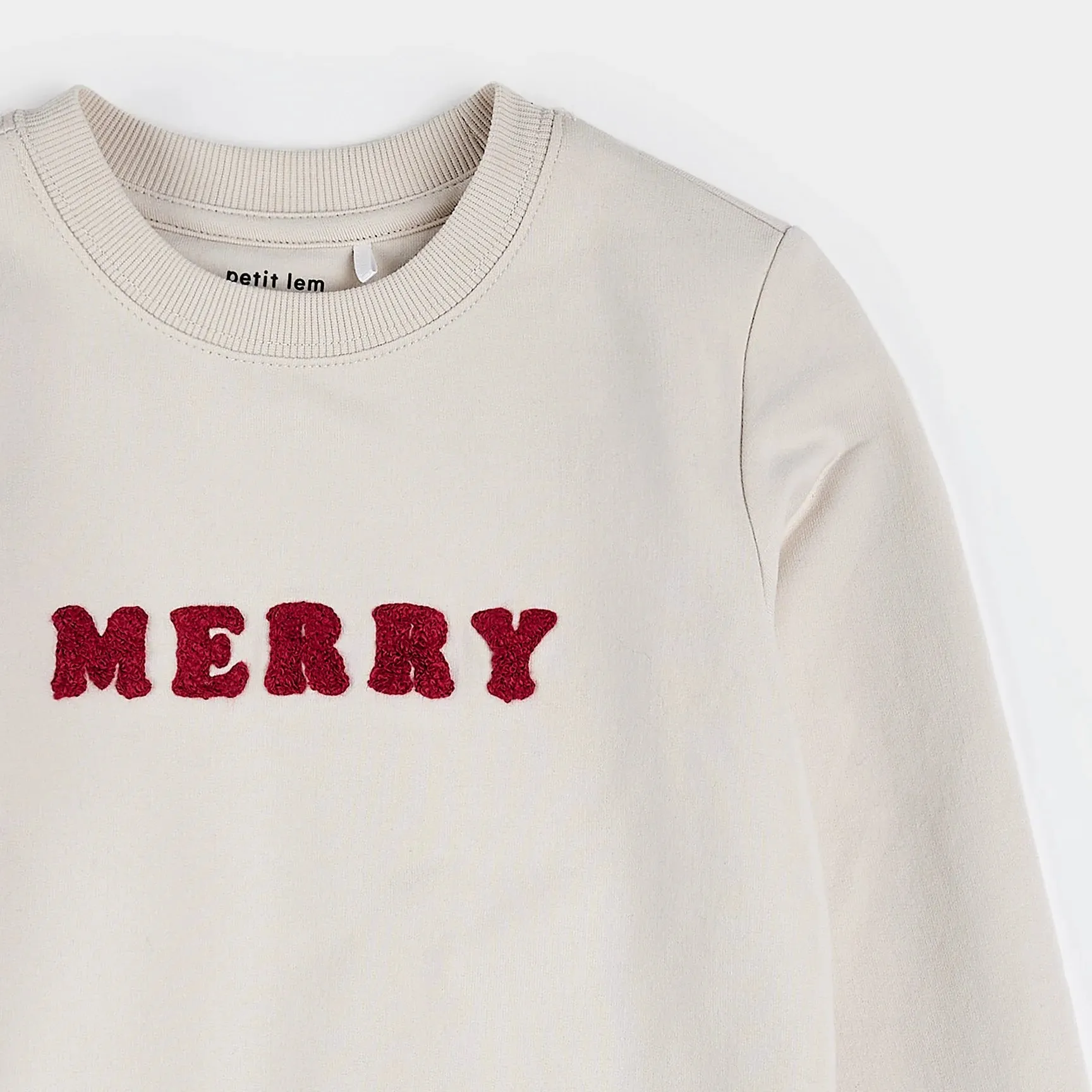 Merry Fleece Sweatshirt - Cream