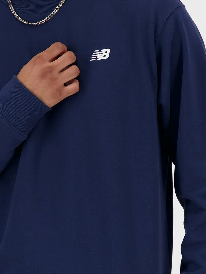 NEW BALANCE MEN'S SMALL LOGO NAVY CREW SWEATSHIRT