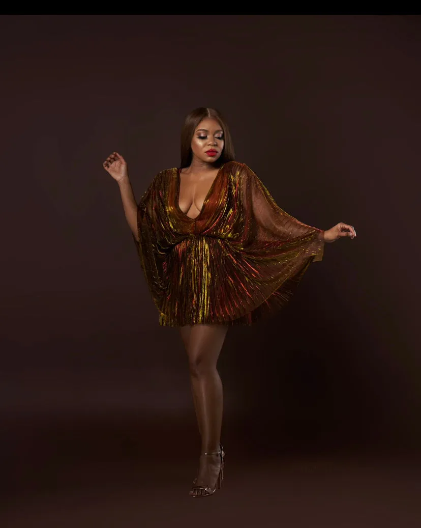 Oyemwen Holiday Collection Dress Red/Gold