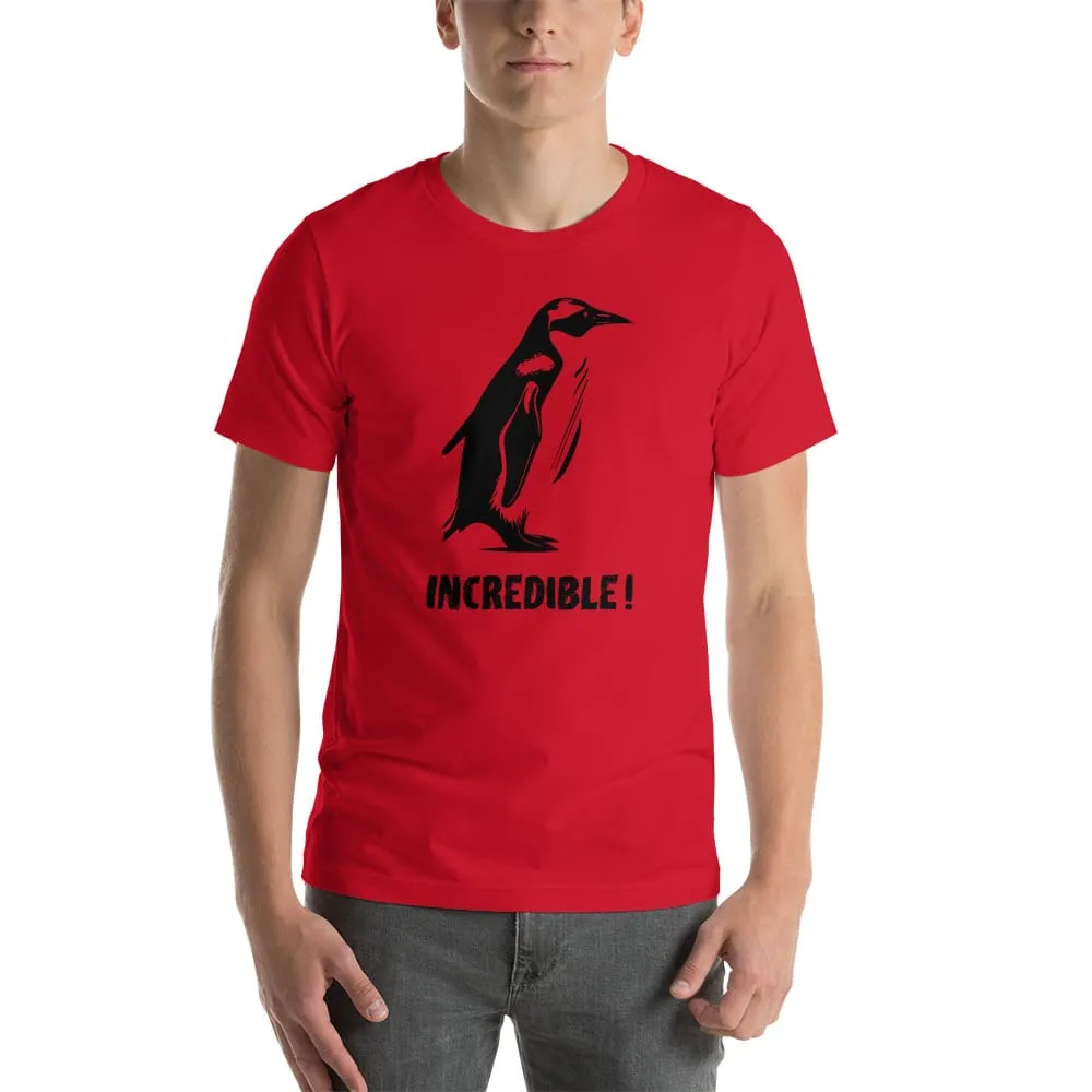 “Penguins Are Incredible!” Penguins T-Shirt – Black Print (Adult Unisex / Men’s)