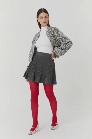Pleat Detailed Dark Grey Skirt