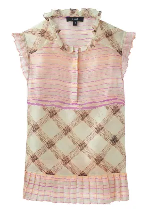 Pleated Peplum Blouse