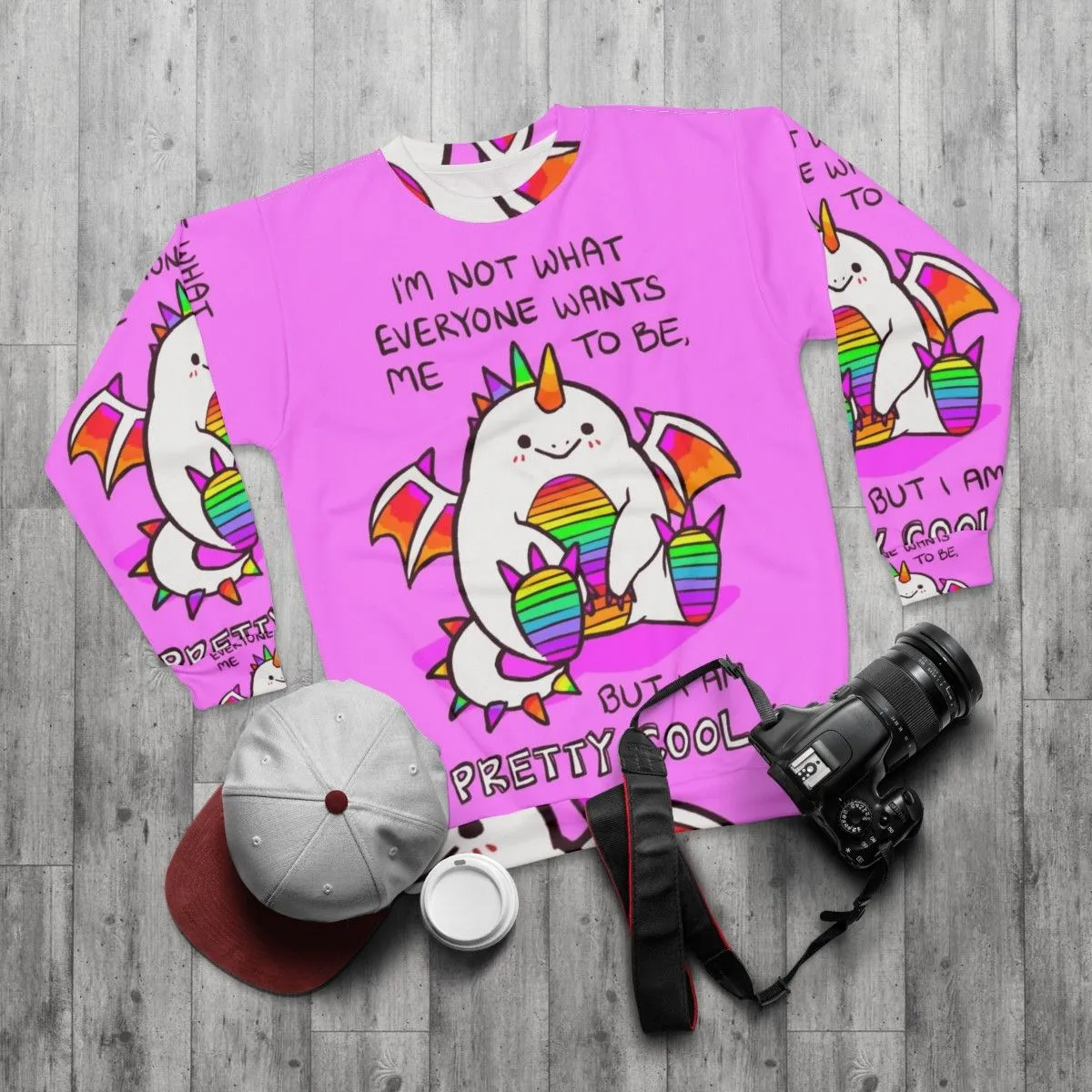 "Mental Health Awareness Rainbow Dragon Sweatshirt: Uplifting Self-Love Design"
