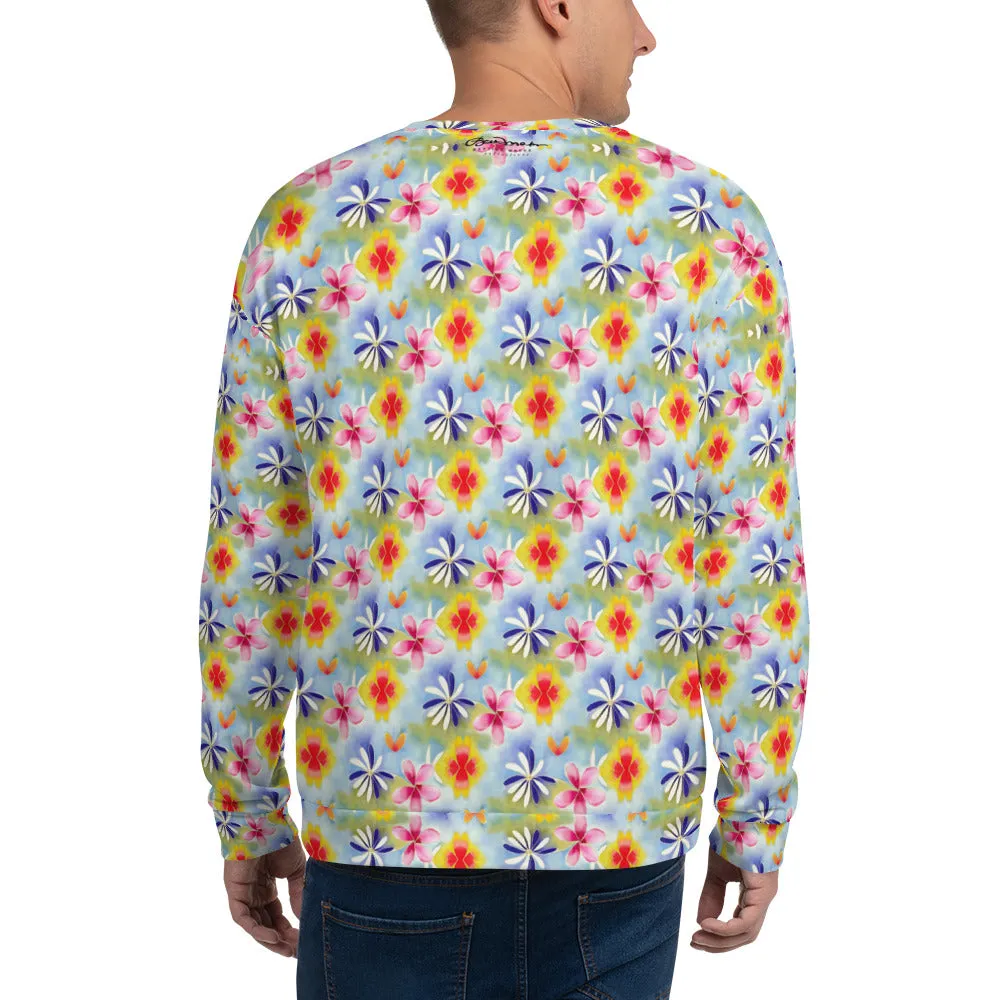 Recycled Unisex Sweatshirt - Sunrise Floral - Men