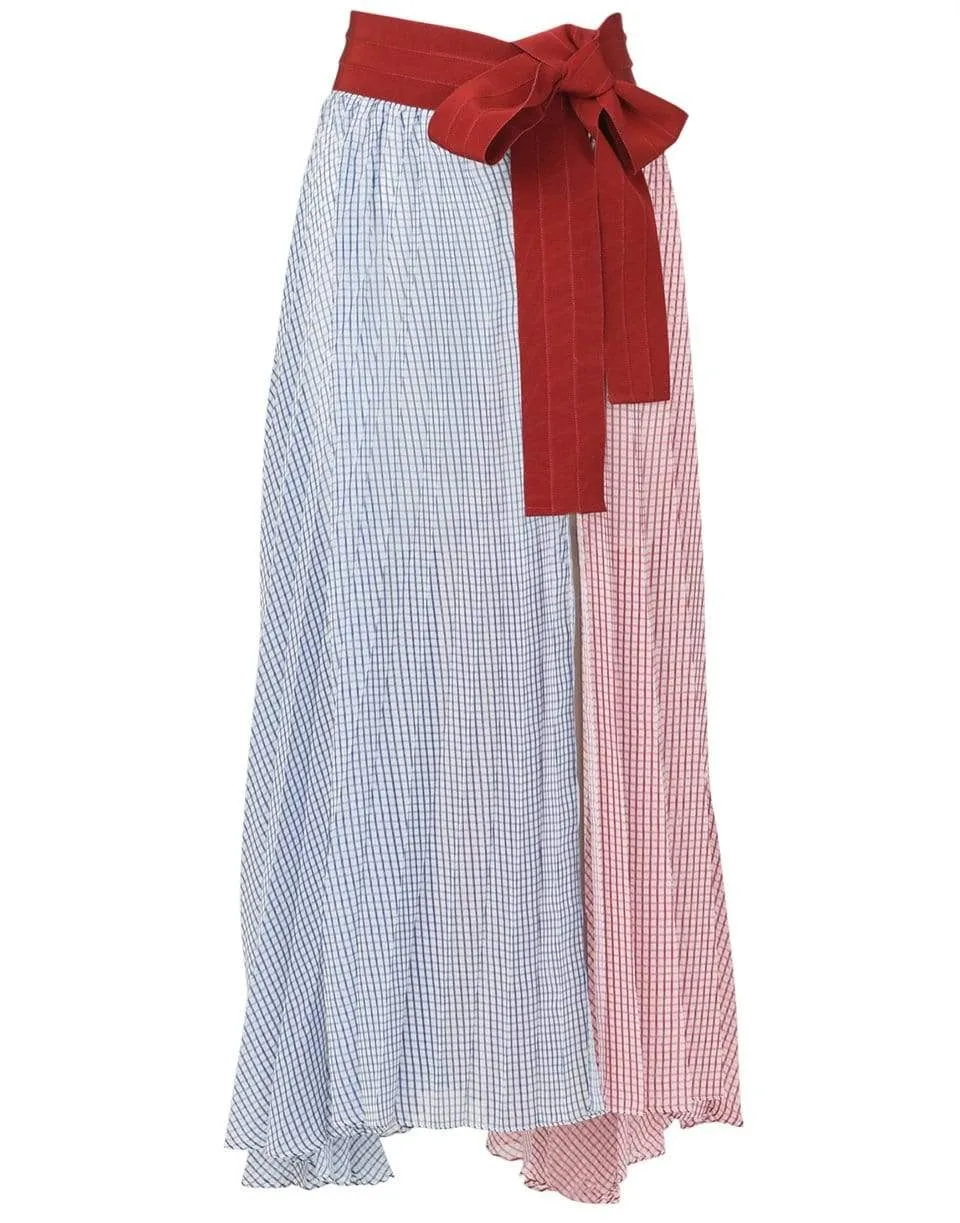 Red and Navy Blanche Pareo Skirt