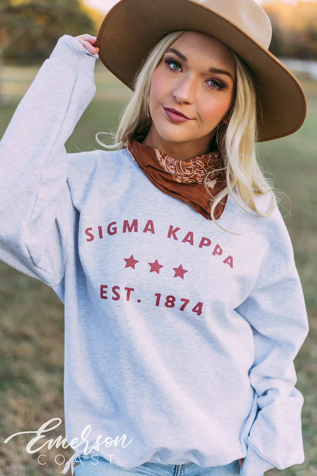 Sigma Kappa Simple Star Ash Gray Sweatshirt