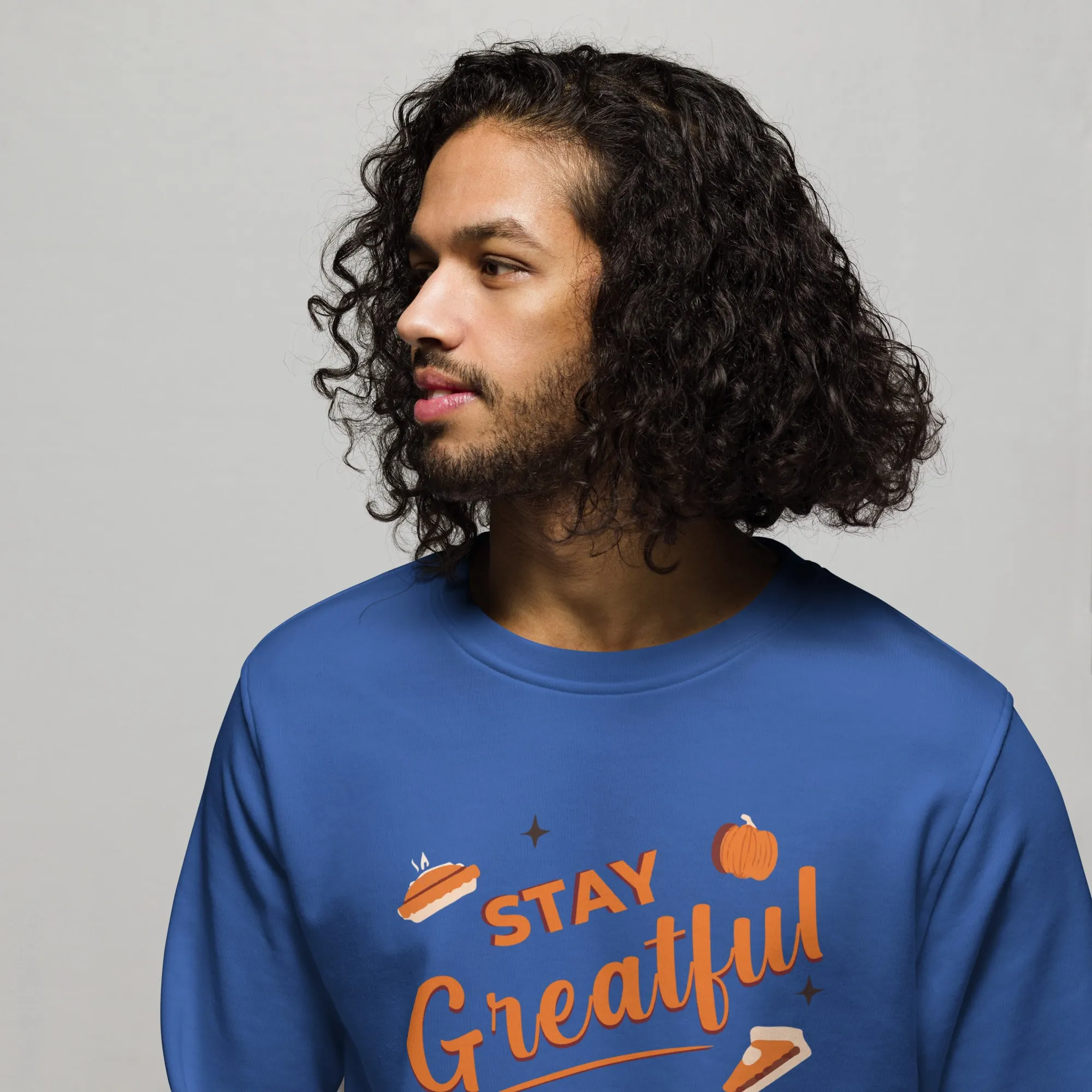 Stay Grateful Graphic Men Organic Sweatshirt