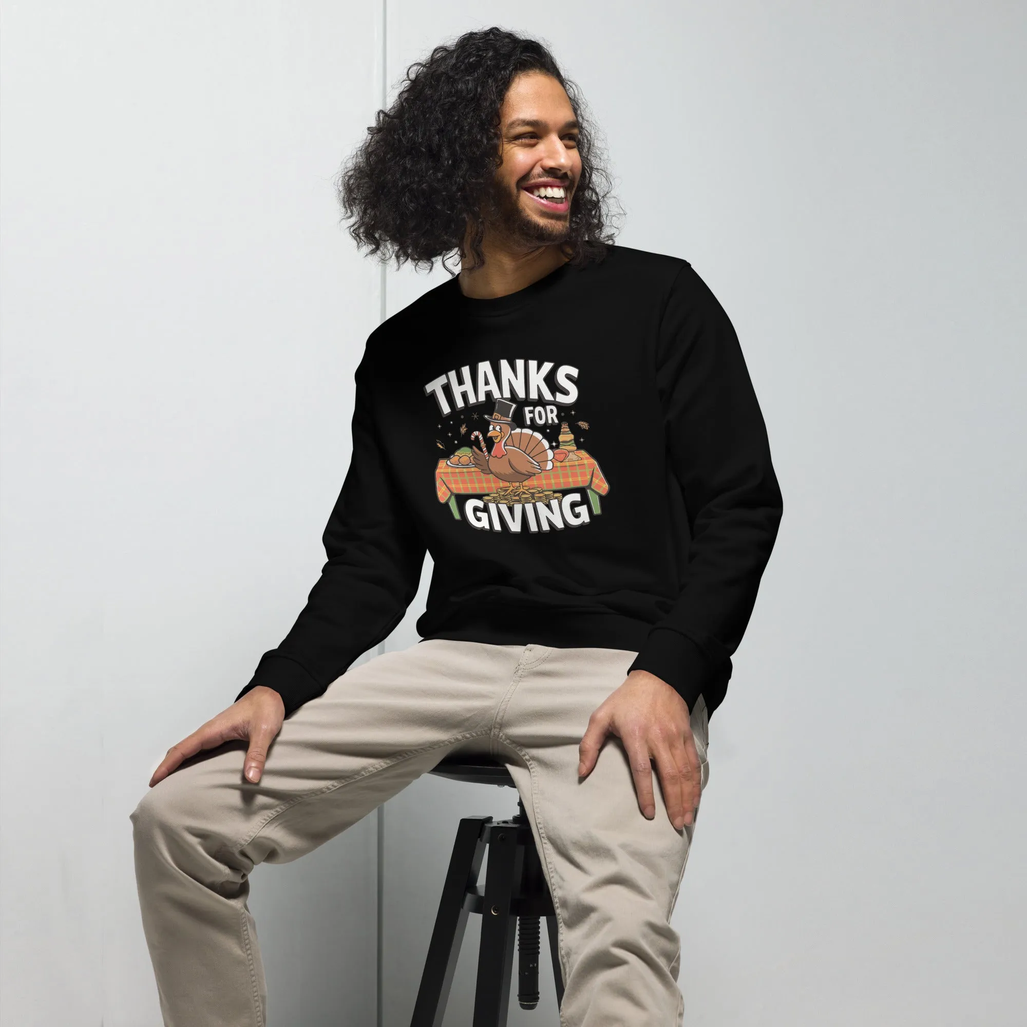 Thanks For Giving Graphic Men Organic Sweatshirt