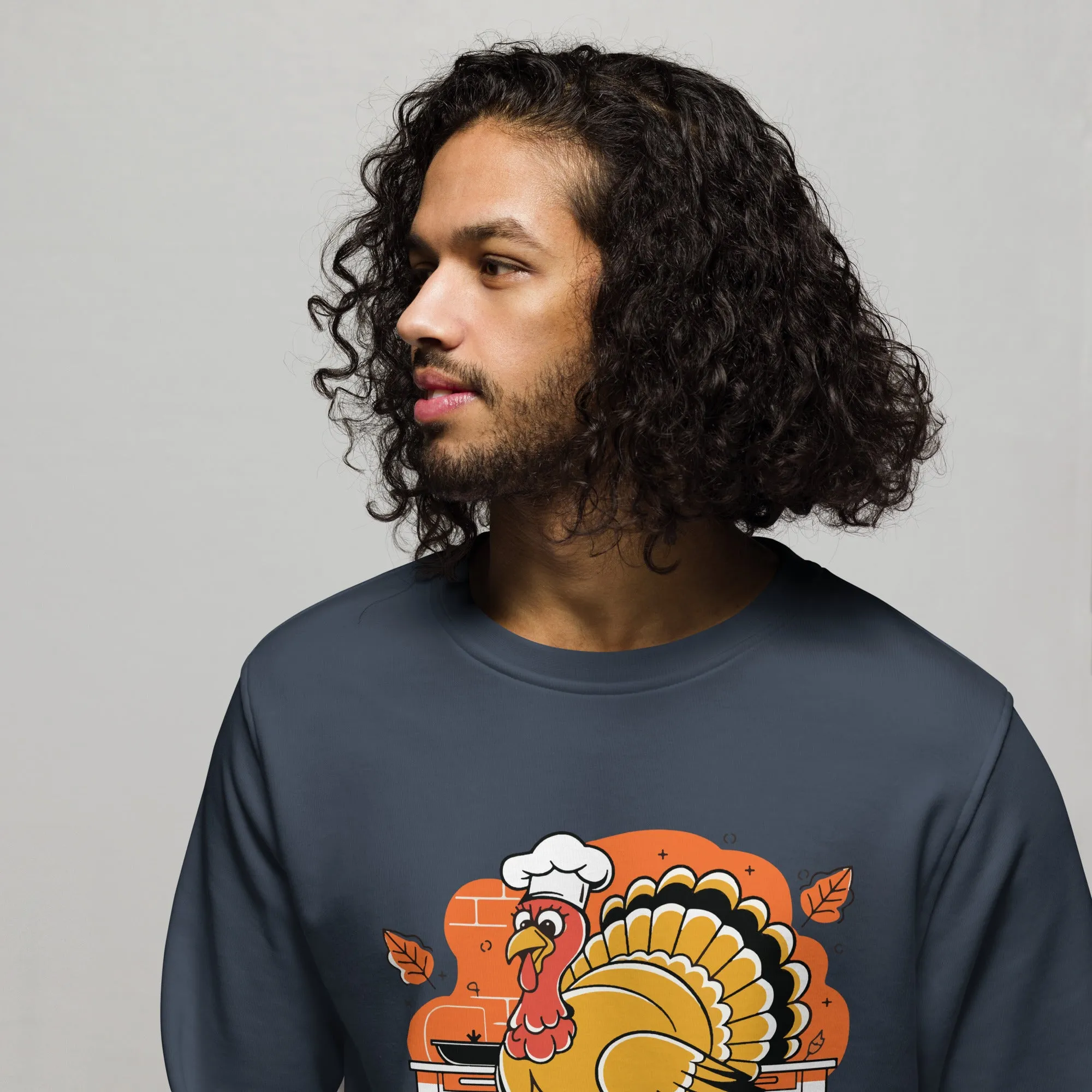 Turkey Chef Graphic Men Organic Sweatshirt