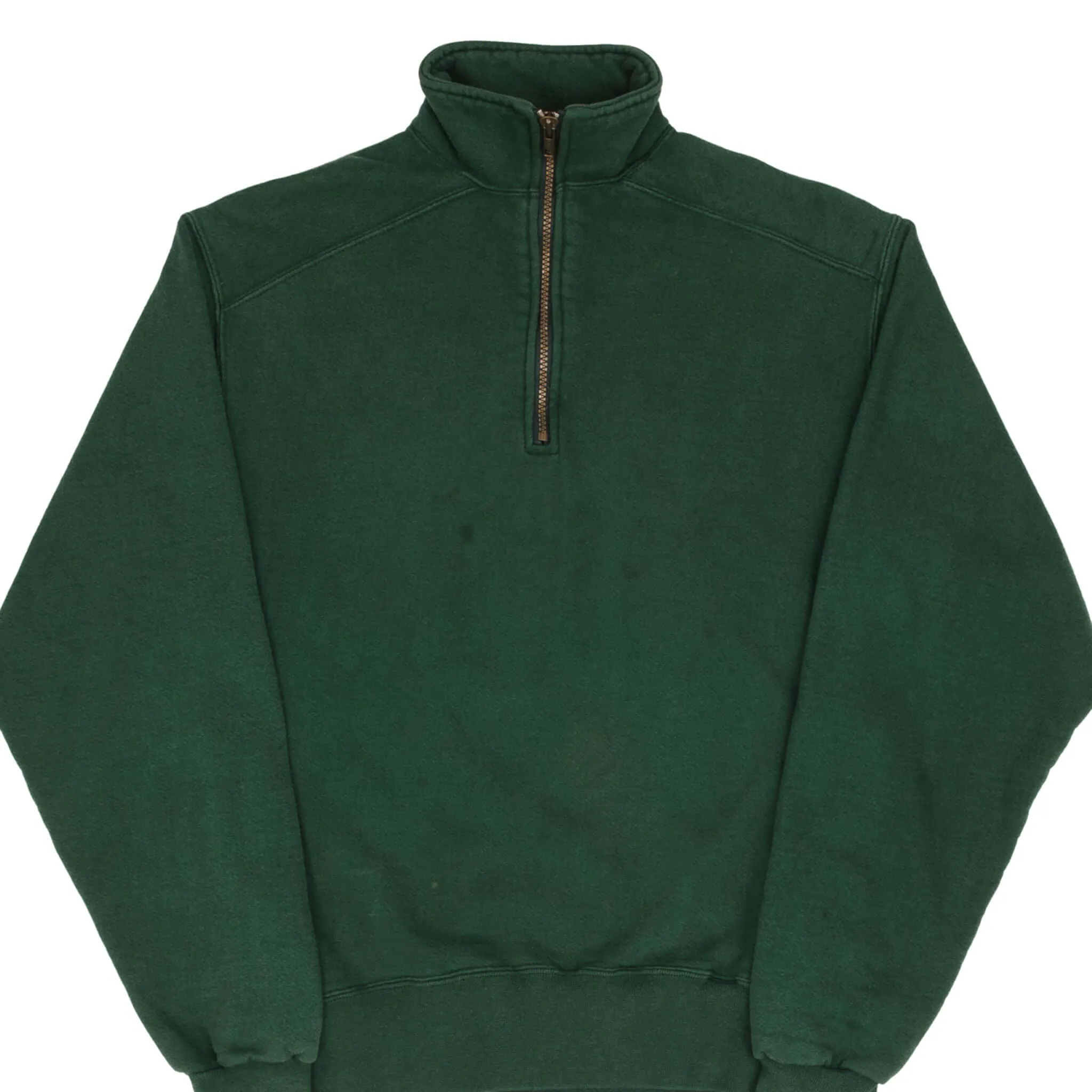VINTAGE QUARTER 1/4 ZIP GREEN RUSSELL SWEATSHIRT 1990S SIZE SMALL MADE IN USA